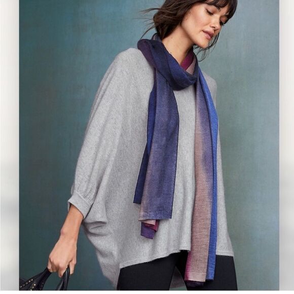 Garnet Hill Cashmere Batwing Cape Slouchy Sweater Small - Picture 2 of 11